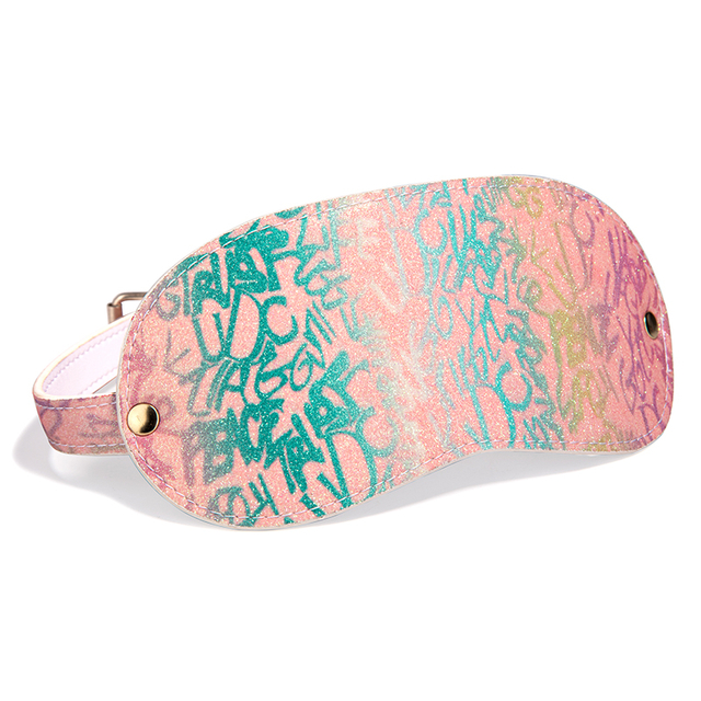  Fetish in pelle PU Bondage Maschera gotica per dormire, visiera