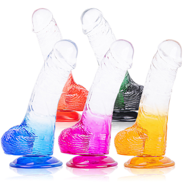 Gro&szlig;e bunte Dildos f&uuml;r Frauen. Gelee-Dildos