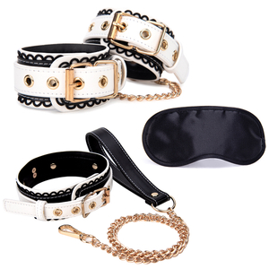 3 pz Set Letto Bondage Set Ritenuta Gioco Per Adulti Cintura Sesso Manette Tettarelle Da Biberon Morsetto Frusta Collare Kit Giocattolo Del Sesso Per Le Coppie Del Sesso accessori