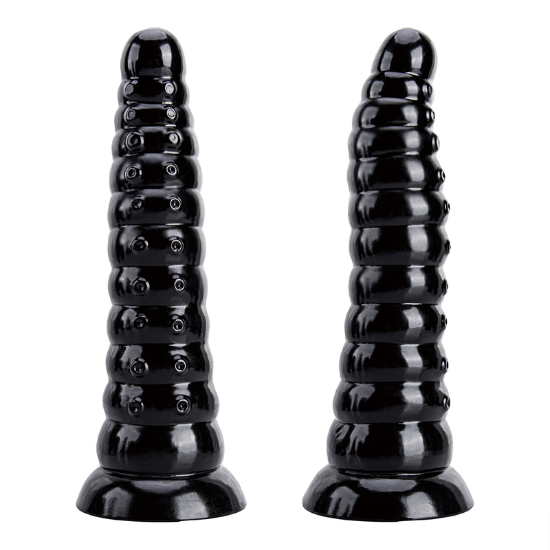 Extra grote zwarte PVC-vuistdildo met kralen Enorme prostaatstimulator voor koppels