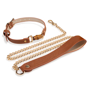 Fetisch-Leder-Bondage-Sklavenhalsband, erotisches Sex-Halsband, Leine mit Metallkette, Sexspielzeug f&uuml;r Erwachsene, Bondage
