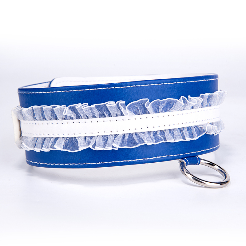 Groothandel SM lederen halsband en ketting met metalen ketting voor koppels Sexy slaaf BDSM choker ketting