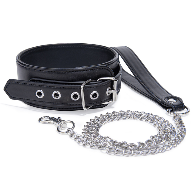 블랙 BDSM 칼라 Bdsm 본디지 칼라 및 가죽 끈 세트 여성 롤 플레잉 섹스 토이 조정 가능한 슬레이브 제한 성인 용품 커플을위한 SM 본디지 칼라