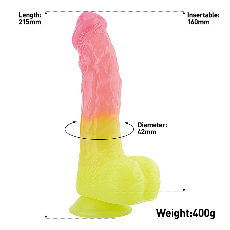 Produttori di dildo alieni in silicone luminoso con ventosa